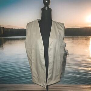 NWT! (2) Girl Scout Cadette Vest Size Large Beige